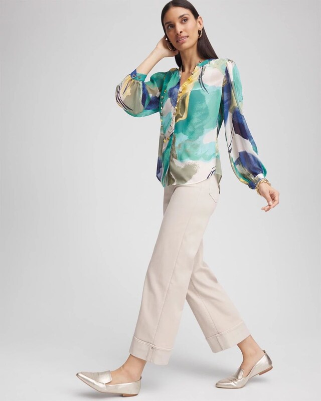 Pull-On Wide Leg Cuffed Jeans - image 2
